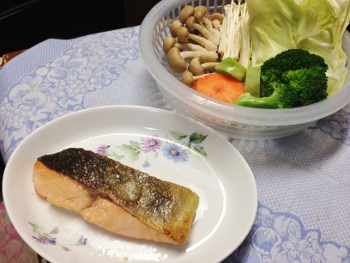 ドッグ☆鮭のムニエルと野菜炒め・材料